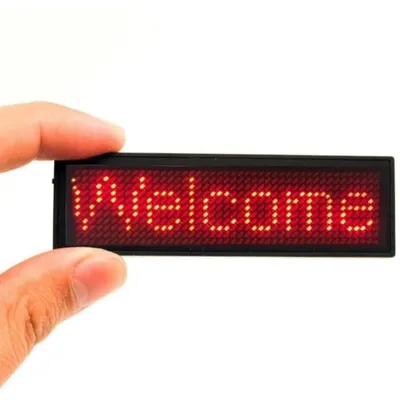 LED Moving Message Sign, Label, Portable Name Tag