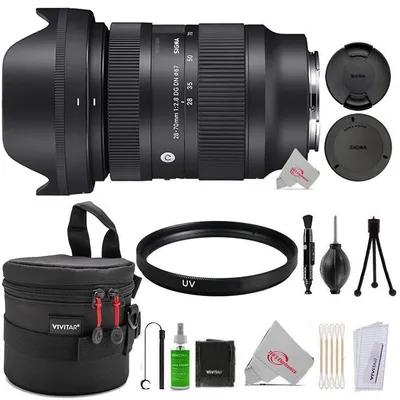 28-70mm F/2.8 Dg Dn Contemporary Lens For Sony E + Uv Filter + Case + Cleaning Accessory Kit