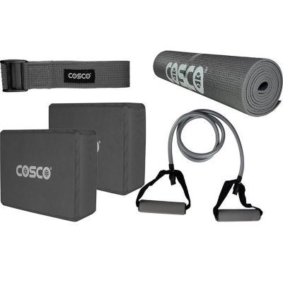 Cosco Yoga Set 5 In 1, Yoga Mat, 2 X Yoga Bricks, Toning Tube, Yoga Strap