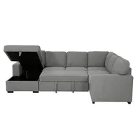 Santa Cruz Large Modular Sleeper Sectional Sofa Bed With Storage Chaise Solis Dark Grey