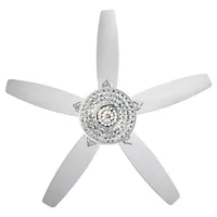 50" Electric Crystal Ceiling Fan W/light Adjustable Speed Remote Control