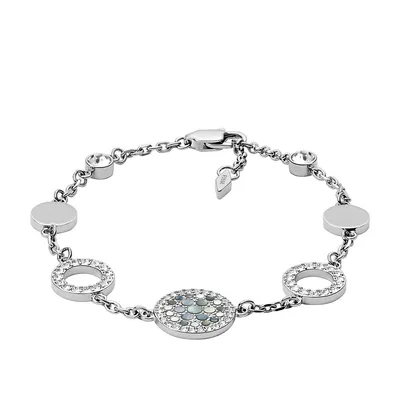 Women's Mother-of-pearl Disc Station Bracelet