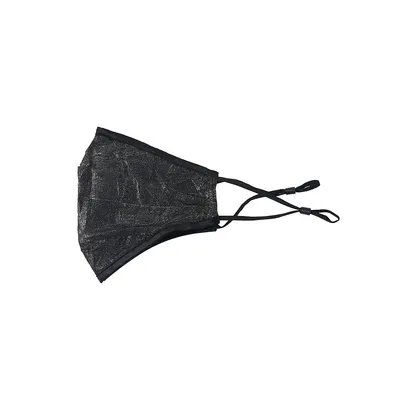 Prismatic Black: Two Silk One Cotton Unisex Face Mask | Mulberry Silk | Insert Pocket & Nose Wire