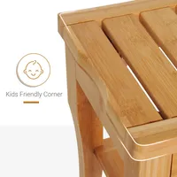 20" Bamboo Shower Bench With Shelf