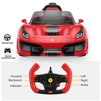 Ferrari 488 Pista Spider With Leather Seat And Remote Control 12v Licensed