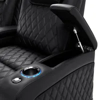 Oslo Luxury Edition Home Theater Seating Semi-aniline Italian Nappa 20000 Leather Power Recline Lumbar Support Headrest Led Lighting