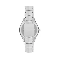 Ladies Lc07393.320 3 Hand Silver Watch With A Silver Metal Band And A White Dial