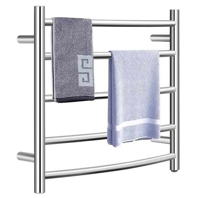 10 Bar Wall Mounted Towel Warmer Electric Drying Rack Stainless Steel w/  Timer