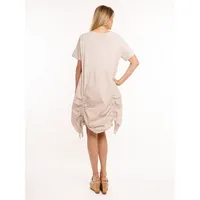 Crewneck Short-sleeve Midi Dress