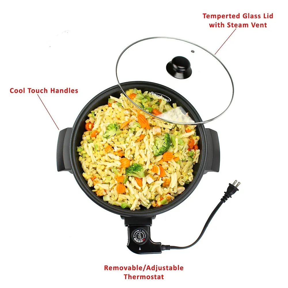 Brentwood Select 8 in. Non-Stick Electric Skillet with Glass Lid