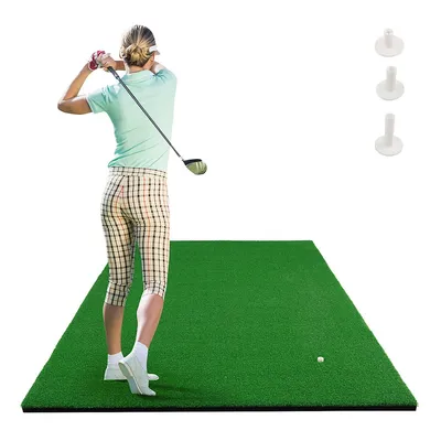 5' X 3' Standard Realistic Feel Golf Practice Mat Putting Mat Synthetic Turf W/3 Tees