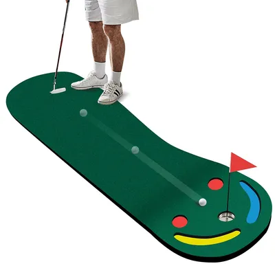 9.8ft X 3ft Par 3 Holes Golf Putting Green Mat Set For Indoor & Outdoor Practice