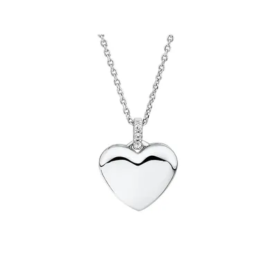 Diamond Accent Heart Locket In Sterling Silver