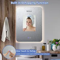 32"x24" Bathroom Led Backlit Mirror Imitated Crystal Frame 3 Color Mode Anti-fog