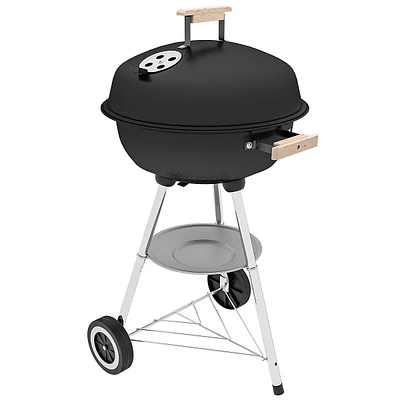 Portable Charcoal Bbq Grill, Outdoor Camp Cooker W/ Wheels