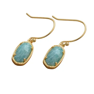 Goldtone Amazonite Drop Earrings