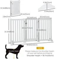 Foldable Dog Gate 3 Panels For Medium Dogs And Below W/ Feet