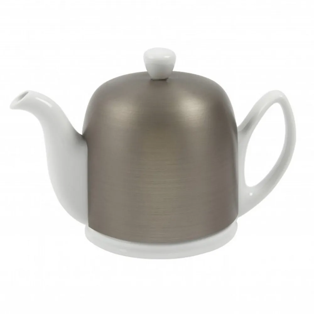 Salam White Teapot With Zinc Aluminum Lid Cup