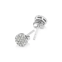 0.33 Carat Tw Round Diamond Cluster Stud Earrings In 10kt White Gold
