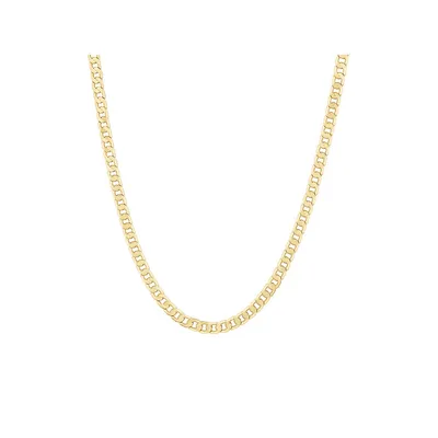 55cm (22") 4.5mm-5mm Width Curb Chain In 10kt Yellow Gold