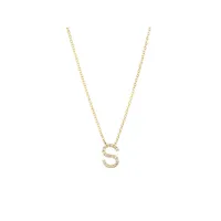 M Initial Necklace with 0.10 Carat TW of Diamonds in 10kt Yellow