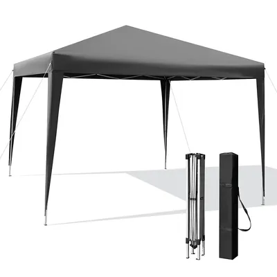 Patio 10x10ft Outdoor Instant Pop-up Canopy Folding Sun Shelter Carry Bag Navy/grey/white