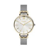 Ladies Lc07348.230 3 Hand Yellow Gold Watch With A Silver Mesh Band And A Silver Dial
