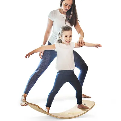 Wooden Wobble Balance Board Kids Adult 35" Rocker Board Toy Support 660lbs
