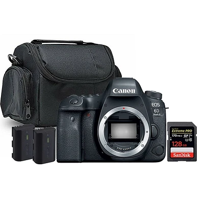 Eos 6d Mark Ii Full Frame Digital Slr Camera Body + Sandisk Extreme Pro 128gb Sdxc Memory Card + Lp-e6nh Lithium-ion Battery + Camera Case