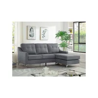 Reversible Sofa Sectional With Button Tufting And Chrome Legs