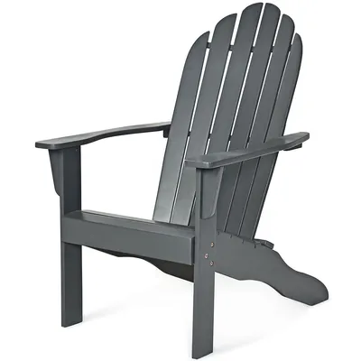 Outdoor Adirondack Chair Solid Wood Durable Patio Garden Furniture