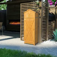Garden Storage Shed Outdoor Lockable Storage Cabinet Tool Organizer With Shelves