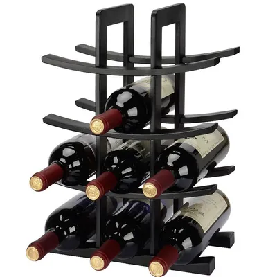 12-bottle Bamboo Wine Rack, Small Wine Holder for Vino Bars Cellars Countertop Apartment
