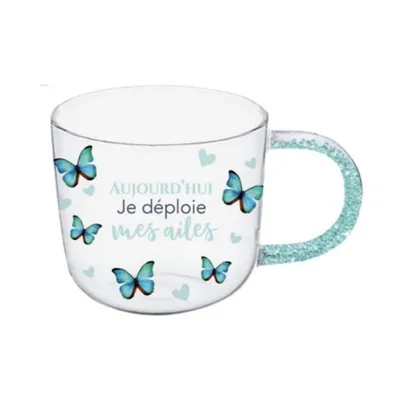 “butterfly” Glass Cup, 350ml Capacity