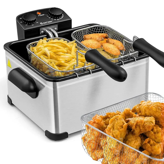 1.6 Qt. Electric Immersion Deep Fryer with Lid