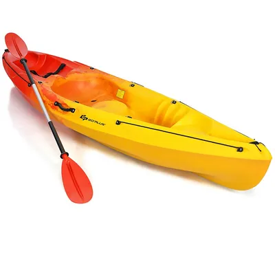 Single Sit-on-top Kayak 0ne Person Kayak Boat W/ Detachable Aluminum Paddle