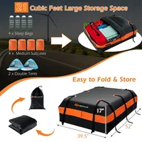 Goplus 21 Cubic Feet Car Roof Bag Rooftop Cargo Carrier Waterproof Soft Top Luggage Bag