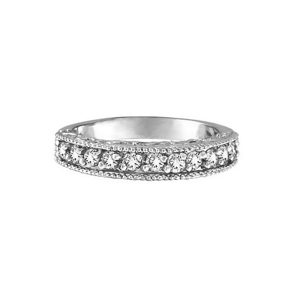 Stackable Diamond Ring Anniversary Band 14k White Gold (0.31ct)