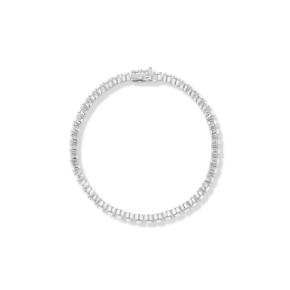 Tennis Bracelet With Cubic Zirconia In Sterling Silver