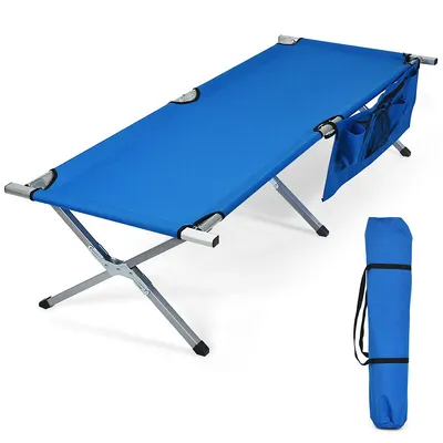 Folding Camping Cot Heavy-duty Camp Bed W/carry Bag For Traveling Vocation Beach