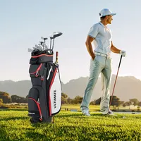 9.5" Golf Cart Bag W/14 Full-length Divider Rain Hood Cooler Bag 8 Pockets