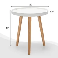 Set Of 2 Round Side Table Sofa Coffee End Accent Table Nightstand Home