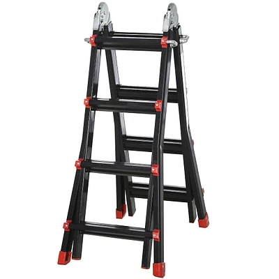 13ft Aluminum Telescopic Ladder Folding Extension Ladder