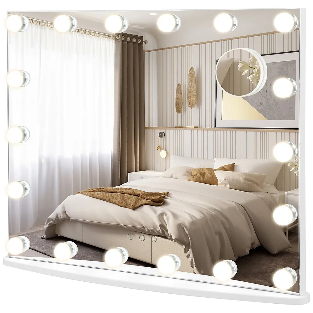 Vanity Mirror W/ Lights 3 Color Lighting Modes Tabletop & Wall-mounted