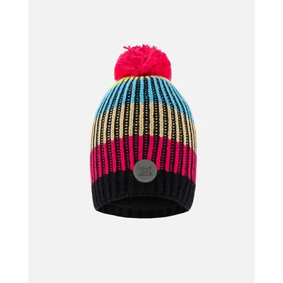 Knitted Winter Hat Black & Multicolor
