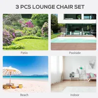 3 Pieces Patio Lounge Chair Set