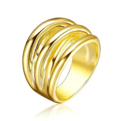 14k Yellow Gold Plated Intertwined Modern Ring