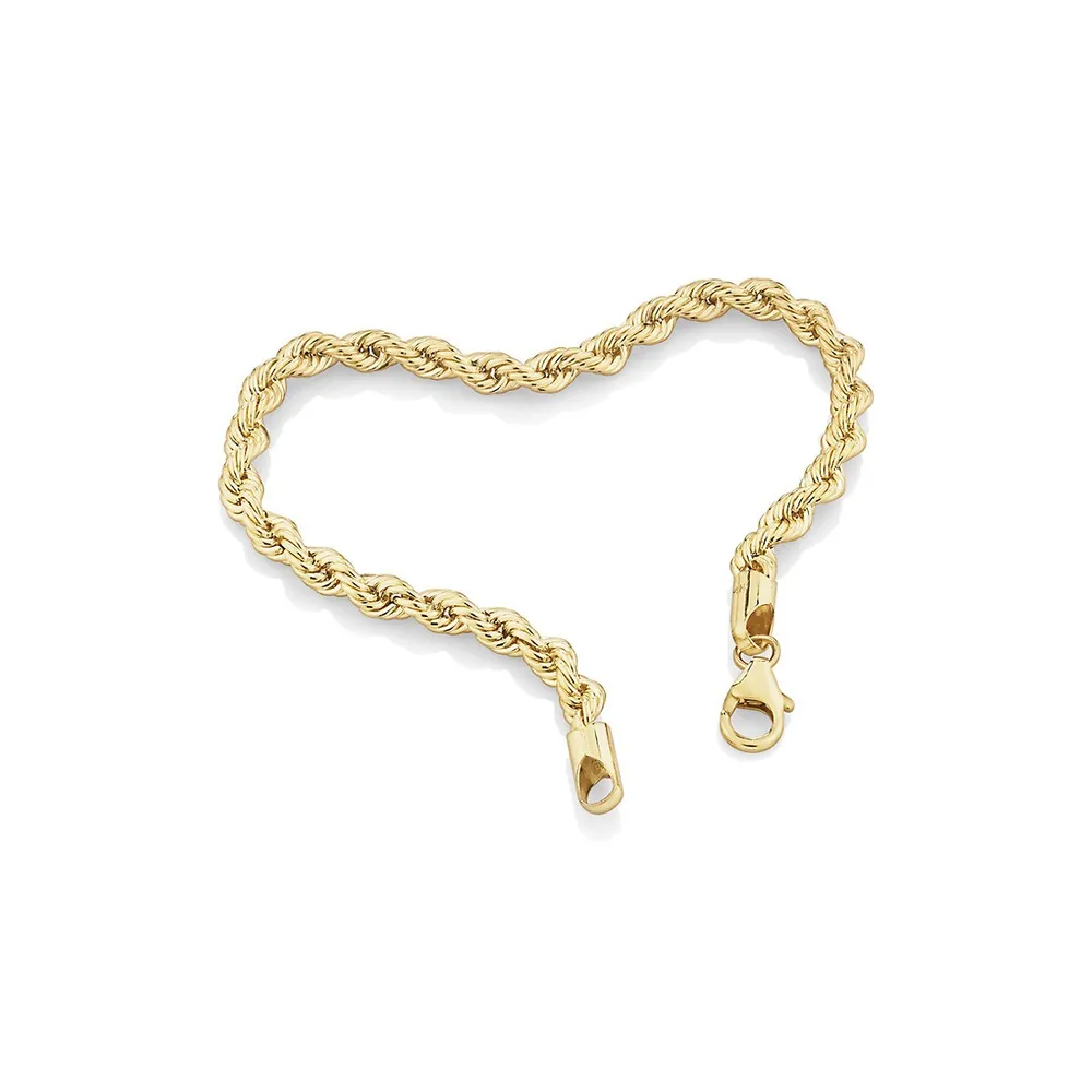 19cm (7.5) Heart Bracelet in 10kt Yellow Gold