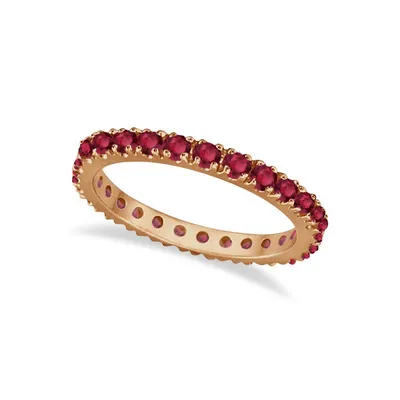 Ruby Eternity Band Stackable Ring 14k Rose Gold (0.50ct)