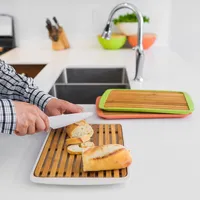 Bamboo Cutting Board With Fibre Tray